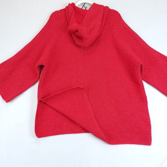 Old Navy Chunky Hooded Tunic Sweater Pull Over Women XL Red Long Sleeve - Picture 5 of 13
